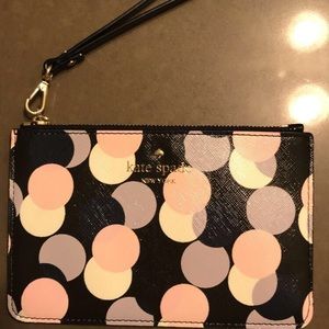 Kate spade large polka dot wristlet